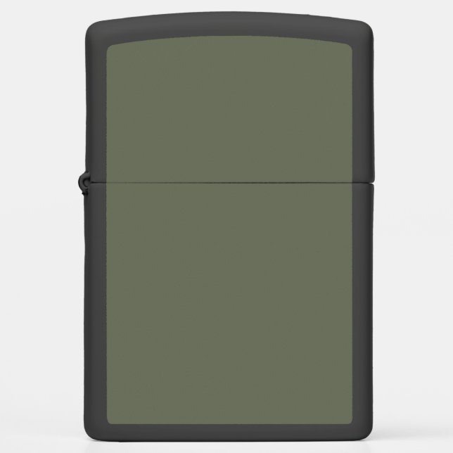 Matte Moss Green Zippo Lighter – Customizable (Front)