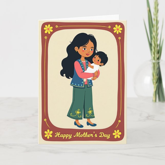Matte Mother And Child Art Card (Front)