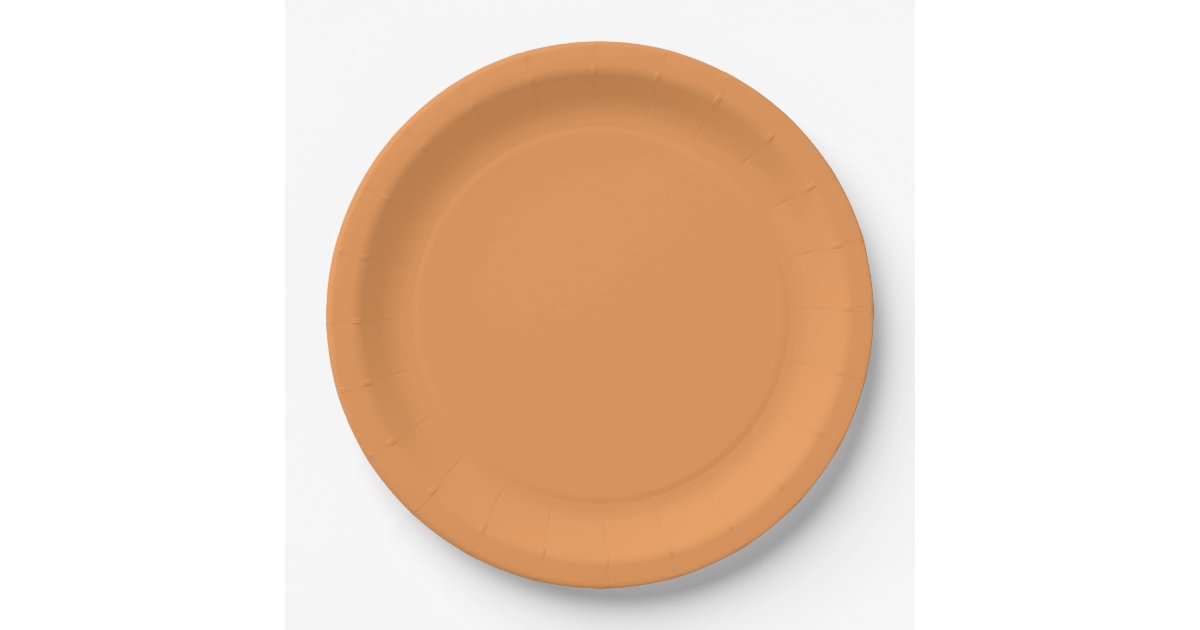 Matte Orange Paper Plates Zazzle