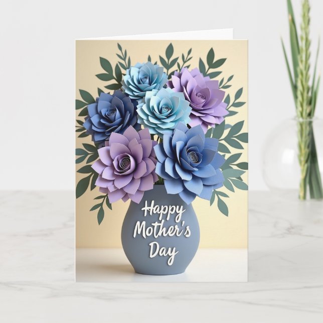 Matte Paper Flower Mothers Day Card (Front)