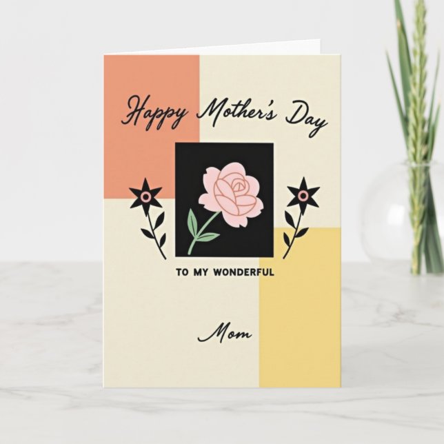 Matte Pastel Happy Mothers Day Card (Front)
