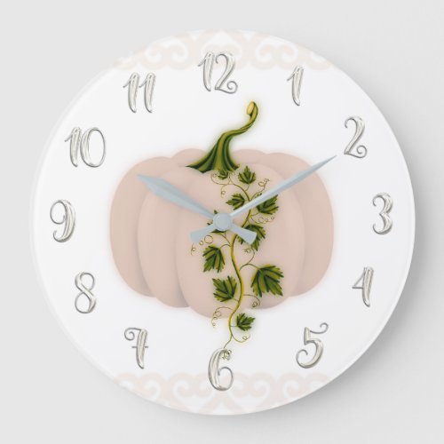 Matte Pink Blush Storybook Fairytale Pumpkin Large Large Clock