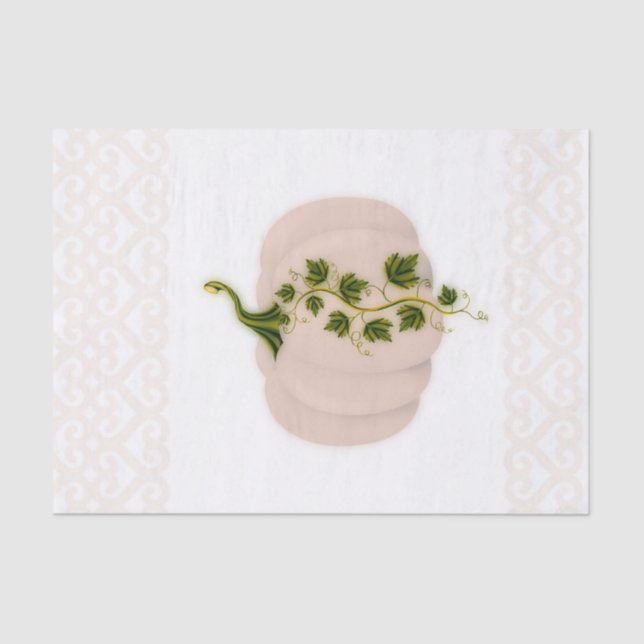 Matte Pink  Pumpkin Fall Bridal Shower Tissue Paper (Front)