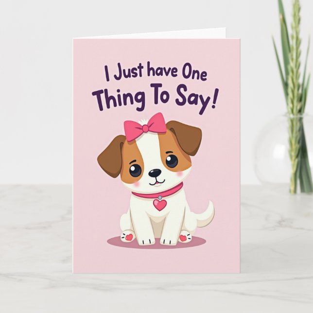 Matte Puppy Love Note Card (Front)