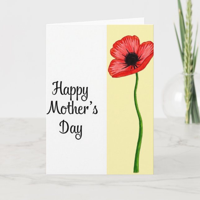 Matte Scarlet Bloom Hello Card (Front)