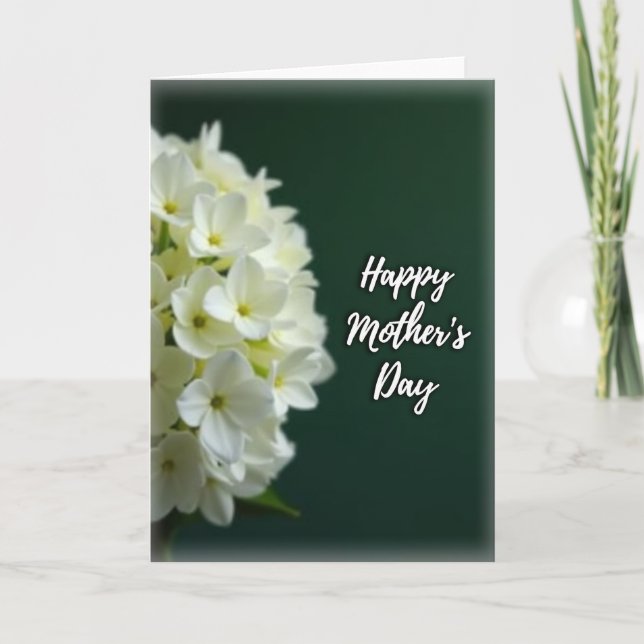 Matte White Blossoms Mothers Day Card (Front)