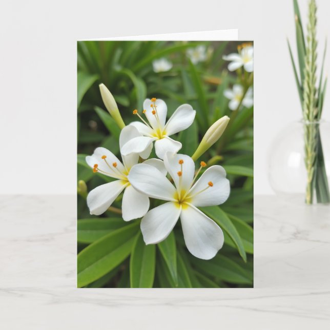 Matte White Floral Photo Card (Front)