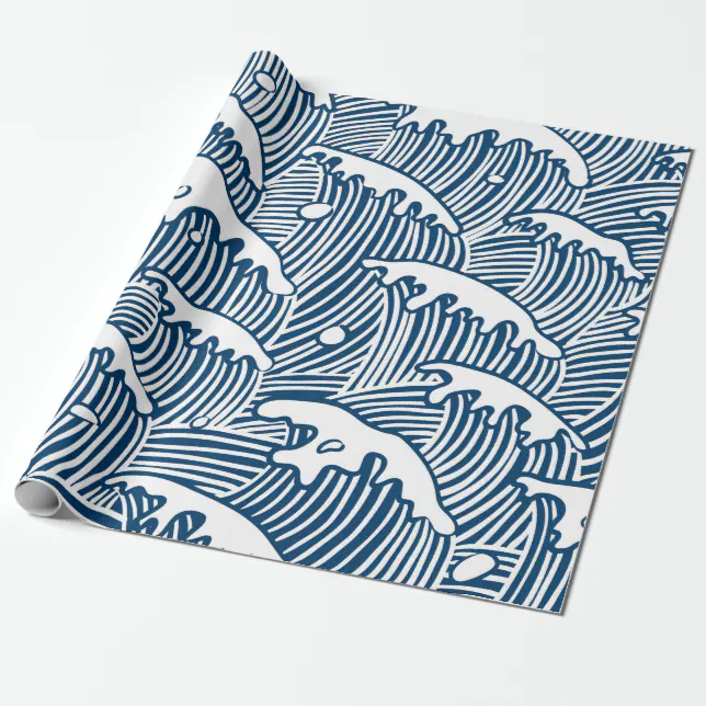 MATTE WRAPPING BLUE AND WHITE Paper Zazzle