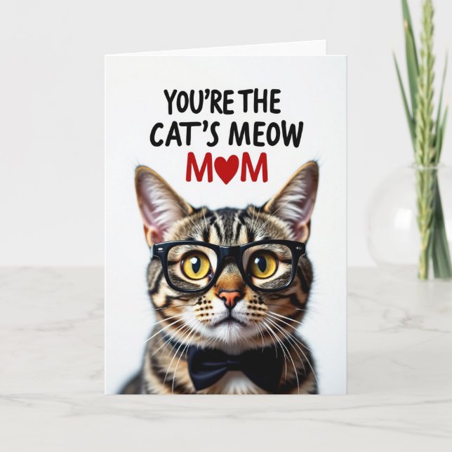 Matte Youre The Cats Meow Mom Card (Front)