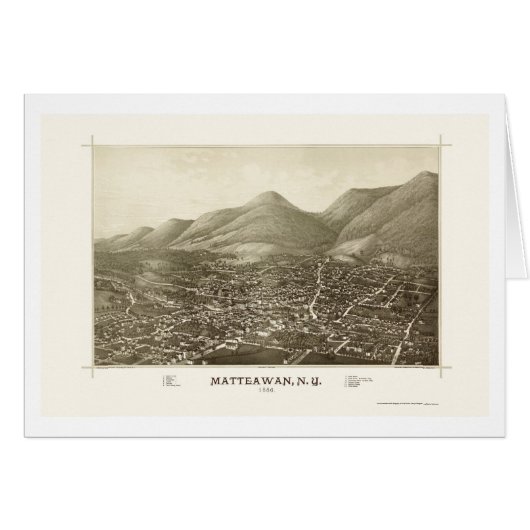 Matteawan, NY Panoramic Map - 1886 Cards (Front Horizontal)