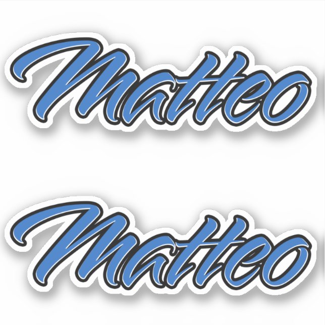 Matteo name blue sticker sticker embroiderset (Front)