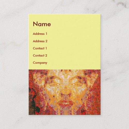 MATTER DOESNT MATTER Fractal Mask in Red Yellow Business Card