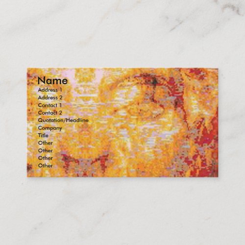 MATTER DOESNT MATTER Fractal Mask in Red Yellow Business Card