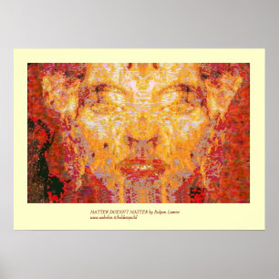 MATTER DOESN'T MATTER Fractal Mask in Red Yellow Poster