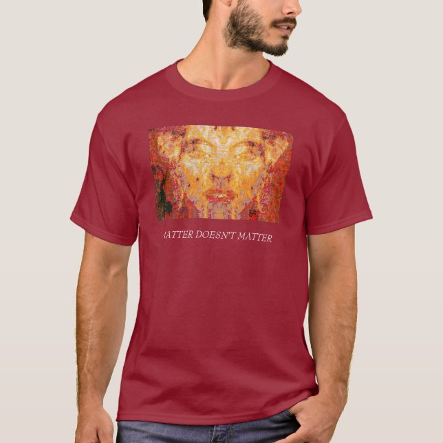 MATTER DOESN'T MATTER Fractal Mask in Red Yellow T-Shirt (Front)