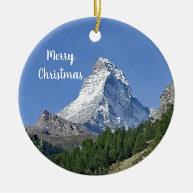 Matterhorn 2 Christmas Ceramic Ornament (Front)