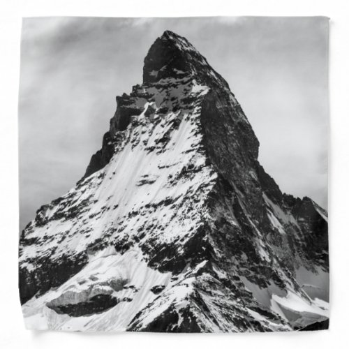 Matterhorn Alps black and white Bandana