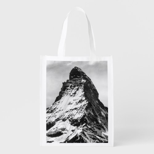 Matterhorn Alps black and white Grocery Bag