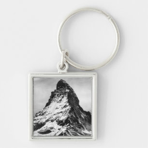 Matterhorn, Alps black and white Keychain