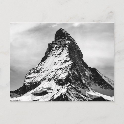 Matterhorn Alps black and white Postcard