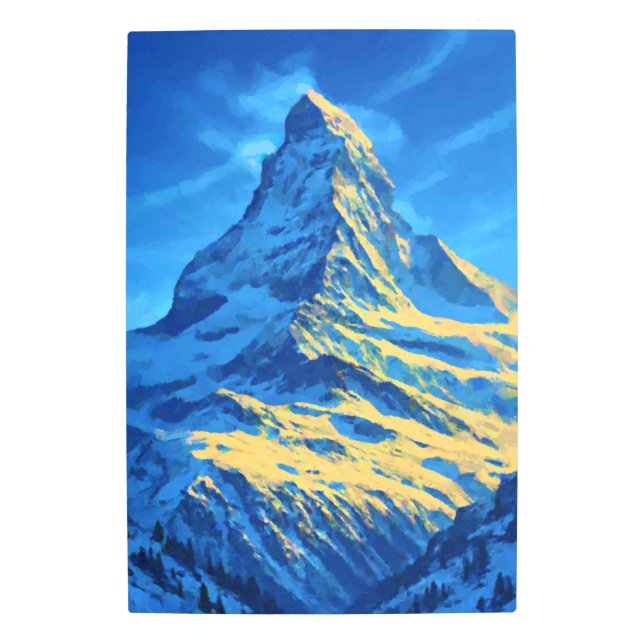 Matterhorn Alps Mountain Metal Print (Front)