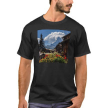 Matterhorn and Zermatt village houses, Switzerland