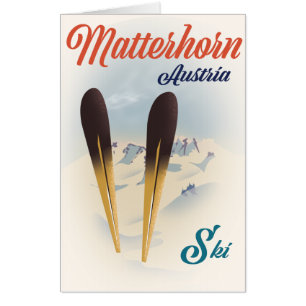 Matterhorn Austria ski poster. Card