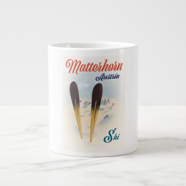 Matterhorn Austria ski poster. Giant Coffee Mug (Front)