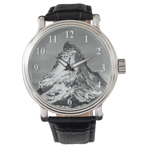 Matterhorn Black and White with Numbers Watch