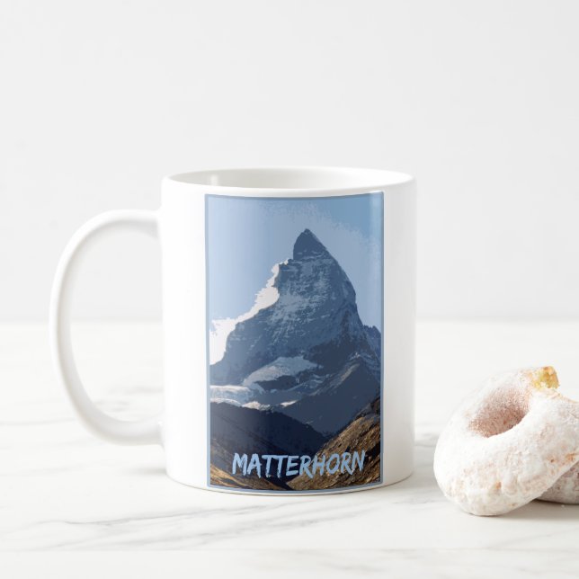 Matterhorn Cool  Mountain Design, Switzerland Coffee Mug (With Donut)
