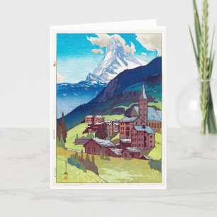 Matterhorn, Hiroshi Yoshida, Woodcut Holiday Card