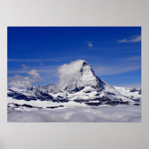 Matterhorn in a sea of cloud in Switzerland Poster
