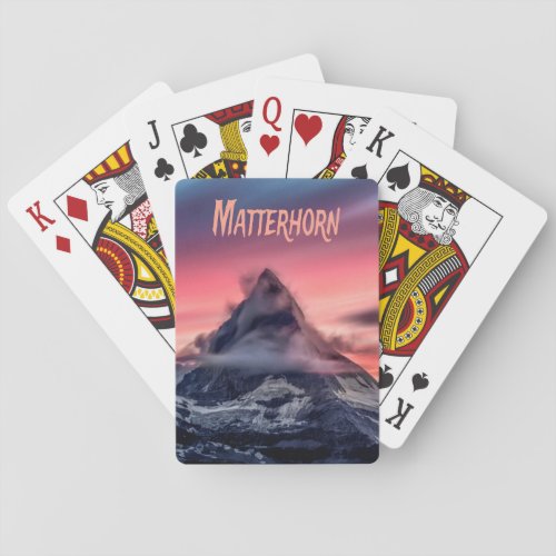 Matterhorn Mountain Europe Alps Switzerland Italy Playing Cards