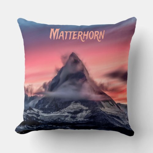 Matterhorn Mountain Europe Alps Switzerland Italy Throw Pillow