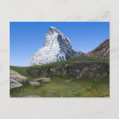 Matterhorn Mountain in Switzerland JW Postcard