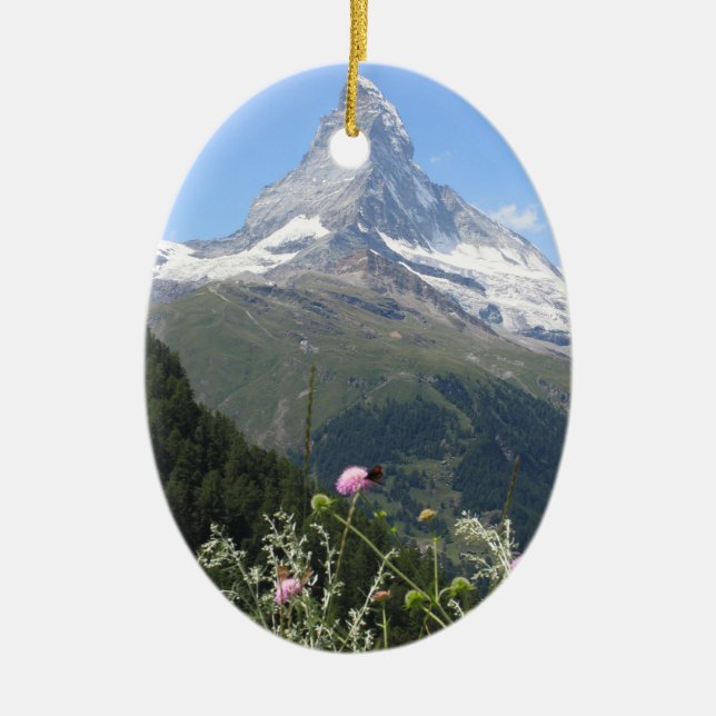Matterhorn Mountain photo Ceramic Ornament (Front)