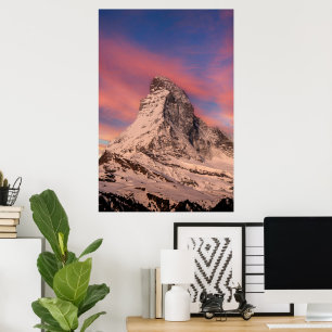 Matterhorn Peak Switzerland Sunset Poster