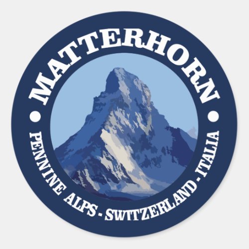 Matterhorn rd classic round sticker