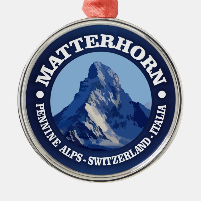 Matterhorn (rd) metal ornament (Front)
