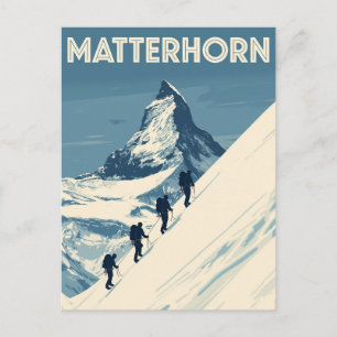 Matterhorn Swiss Alps Mountaineer Postcard