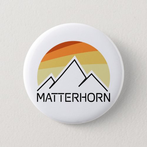 Matterhorn Switzerland Italy Retro Button