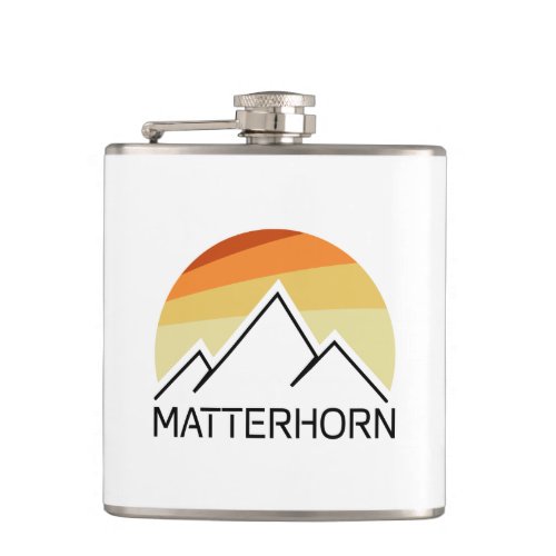 Matterhorn Switzerland Italy Retro Flask