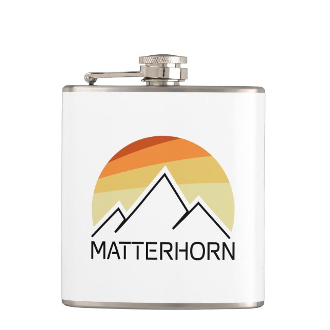 Matterhorn Switzerland Italy Retro Flask (Front)