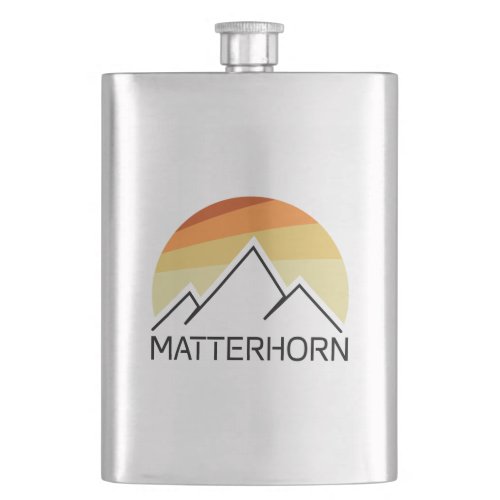 Matterhorn Switzerland Italy Retro Flask