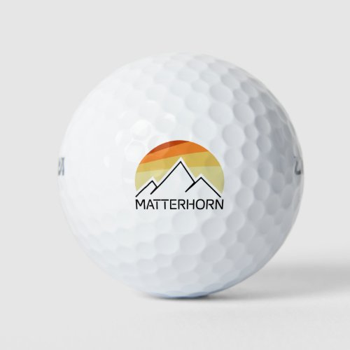 Matterhorn Switzerland Italy Retro Golf Balls