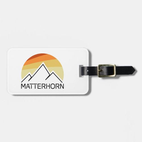 Matterhorn Switzerland Italy Retro Luggage Tag