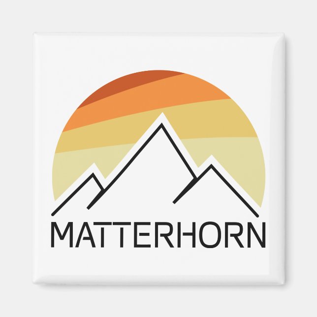 Matterhorn Switzerland Italy Retro Magnet (Front)