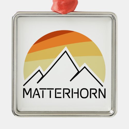Matterhorn Switzerland Italy Retro Metal Ornament