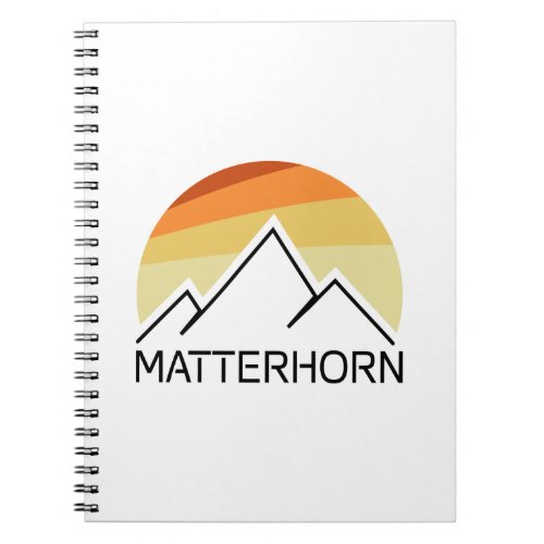 Matterhorn Switzerland Italy Retro Notebook