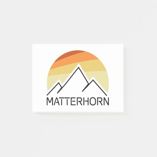 Matterhorn Switzerland Italy Retro Post_it Notes
